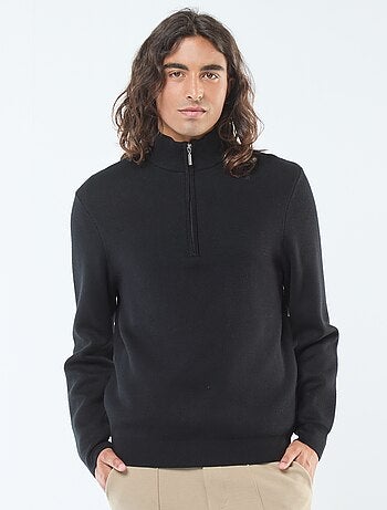 Pullover a collo alto con zip in maglia