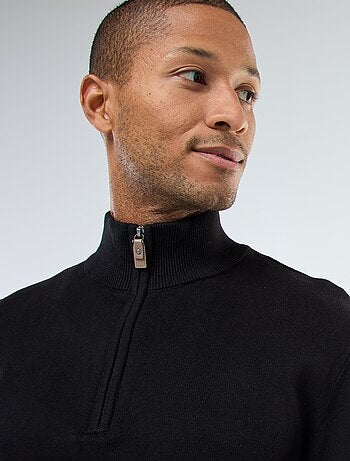 Pullover a collo alto con zip in maglia
