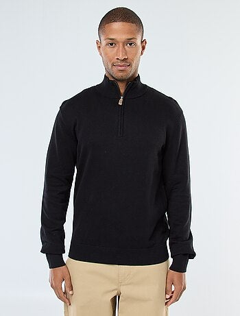 Pullover a collo alto con zip in maglia