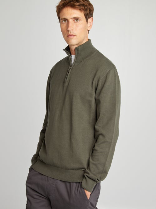 Pullover a collo alto con zip - Kiabi