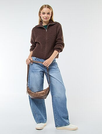 Pullover a collo alto con zip