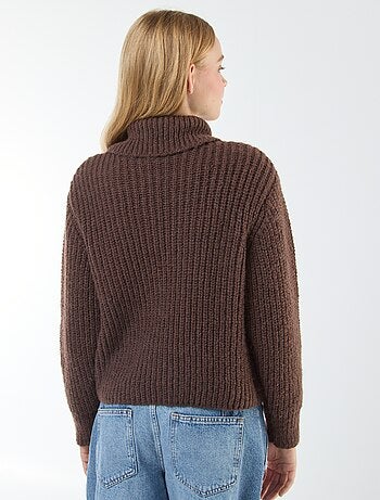 Pullover a collo alto con zip
