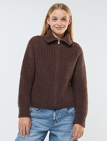Pullover a collo alto con zip
