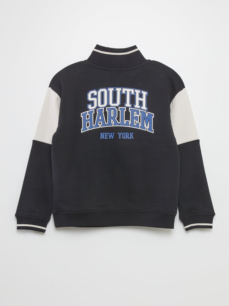 Pullover a collo alto con zip NERO - Kiabi