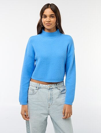 Pullover a collo alto in maglia a punto grosso