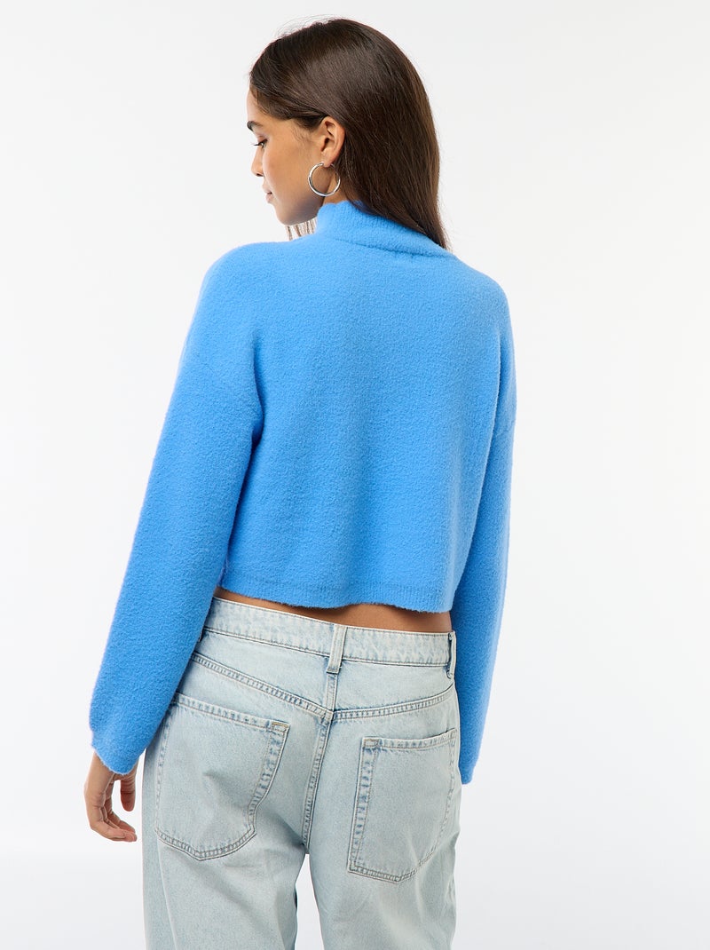 Pullover a collo alto in maglia a punto grosso Blu - Kiabi