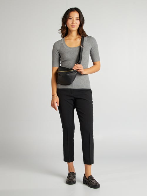 Pullover a coste con maniche corte - Kiabi