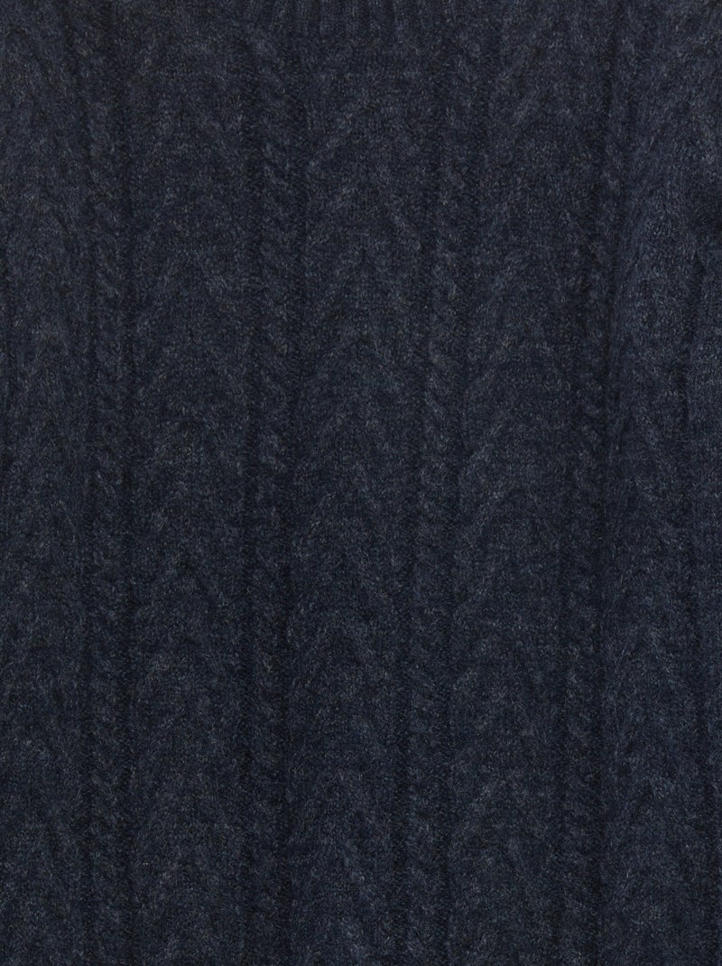 Pullover a girocollo con lavorazione a trecce BLU - Kiabi