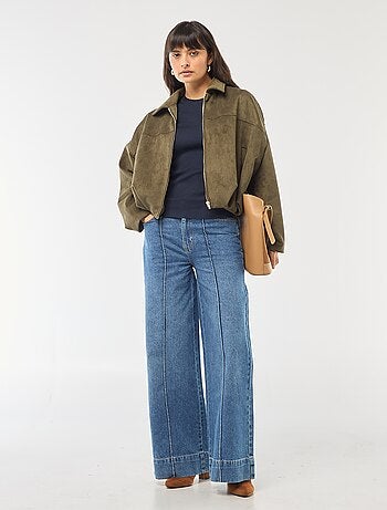 Maglione a girocollo in costina unita