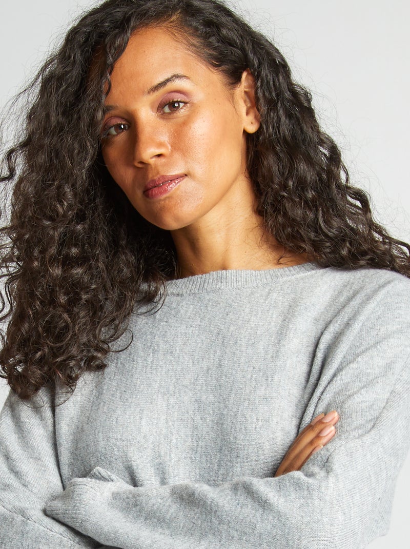 Pullover a maglia fine GRIGIO - Kiabi