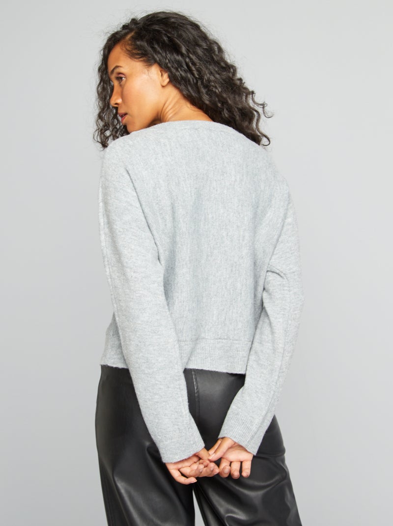Pullover a maglia fine GRIGIO - Kiabi