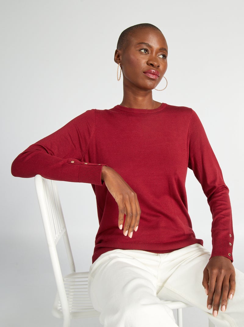 Pullover a maglia fine ROSSO - Kiabi