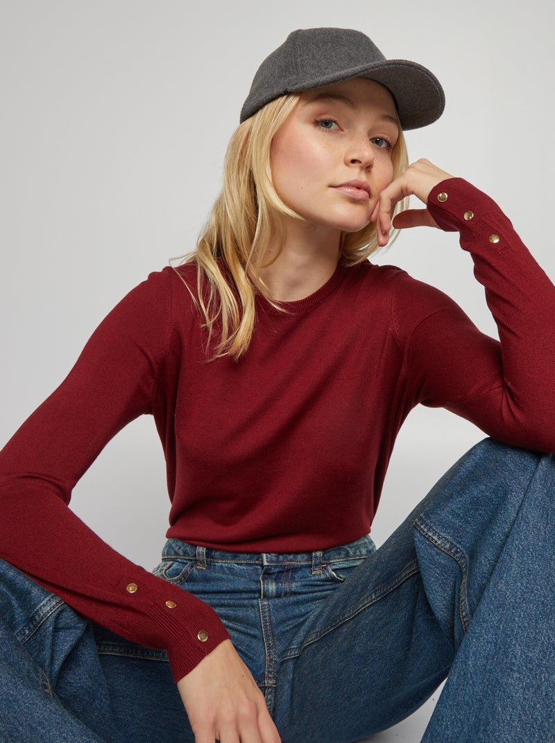 Pullover a maglia fine ROSSO - Kiabi