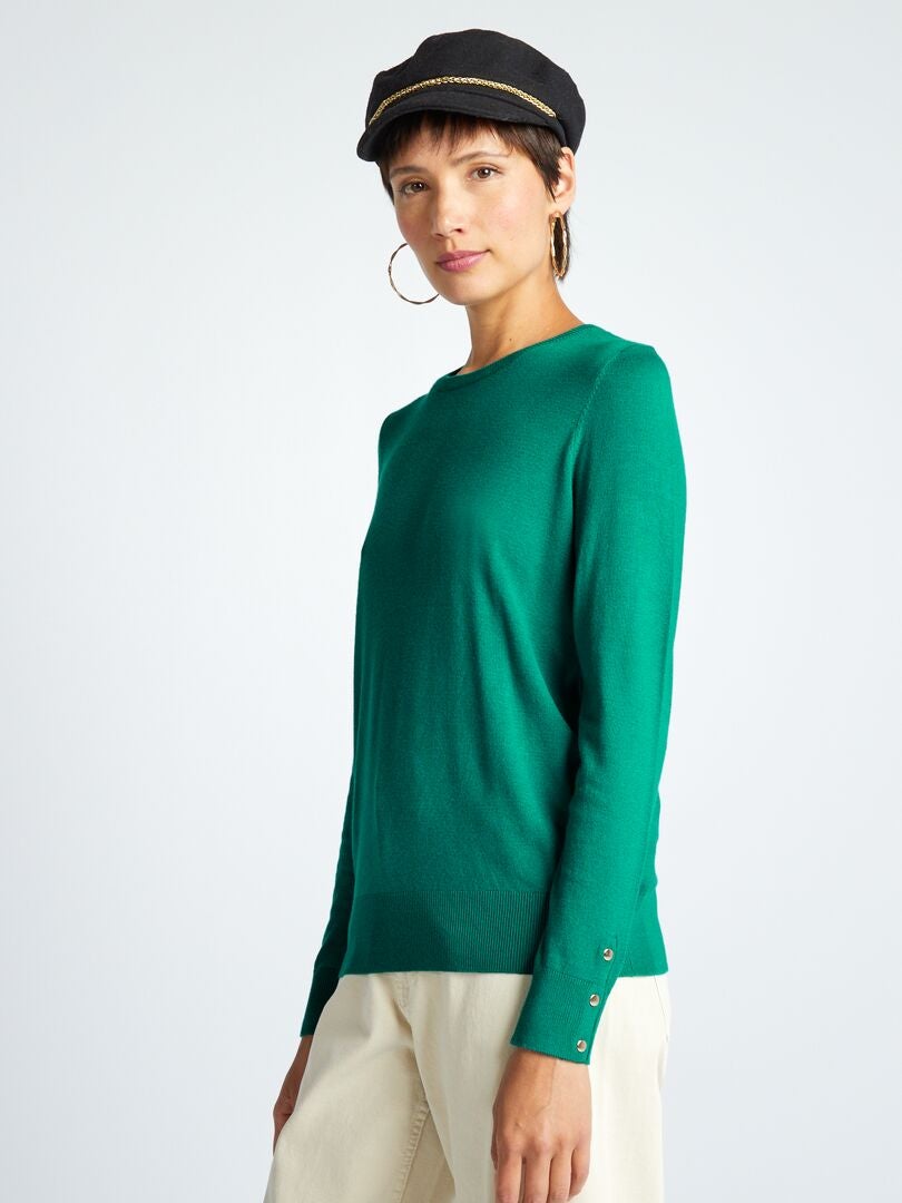 Pullover a maglia fine VERDE - Kiabi