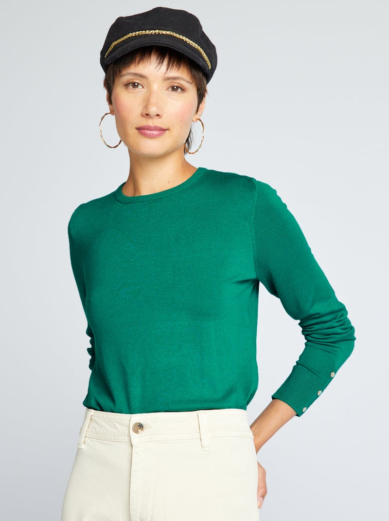 Pullover a maglia fine VERDE - Kiabi