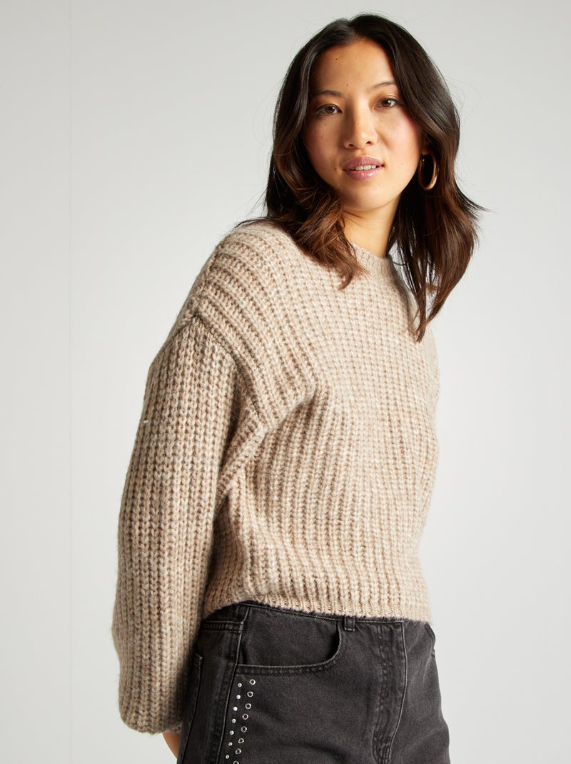 Pullover a maglia grossa GRIGIO - Kiabi