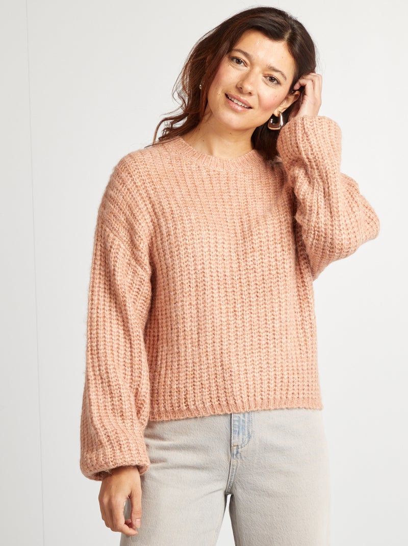 Pullover a maglia grossa ROSA - Kiabi