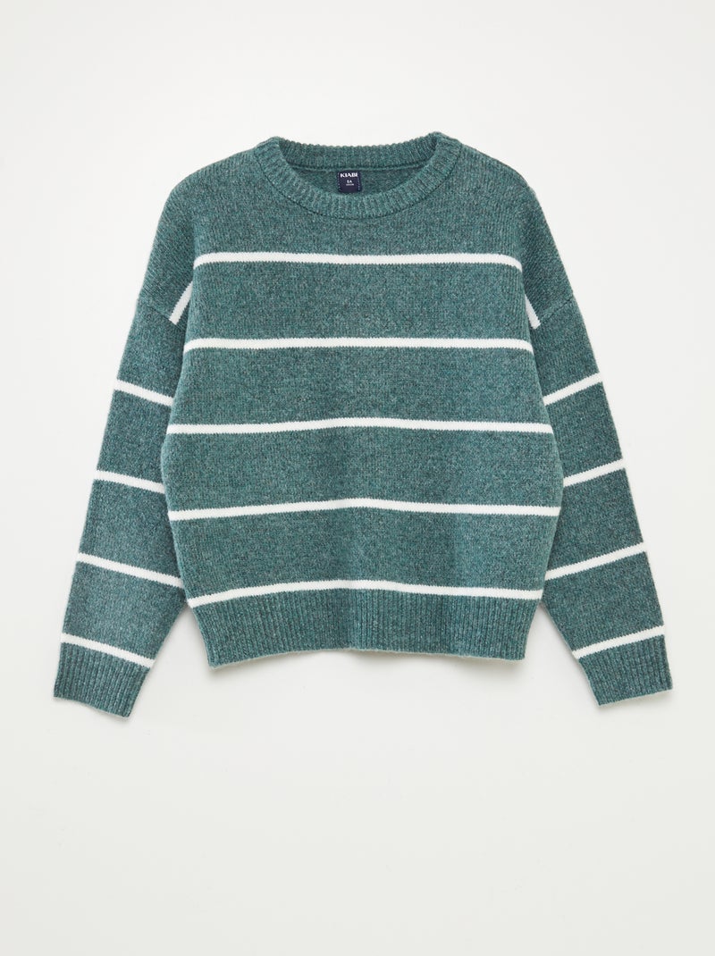 Pullover a maglia grossa scollo tondo VERDE - Kiabi