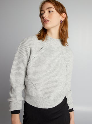 Pullover a maglia grossa traforato