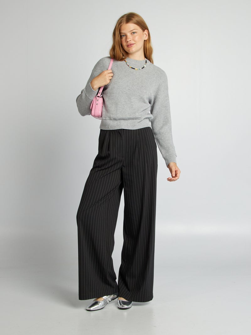 Pullover a maglia spessa GRIGIO - Kiabi