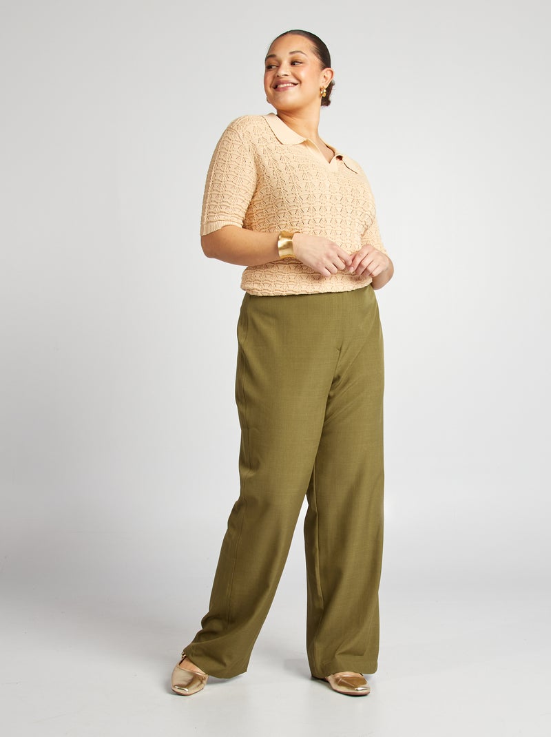 Pullover a maniche corte lavorato a maglia BEIGE - Kiabi