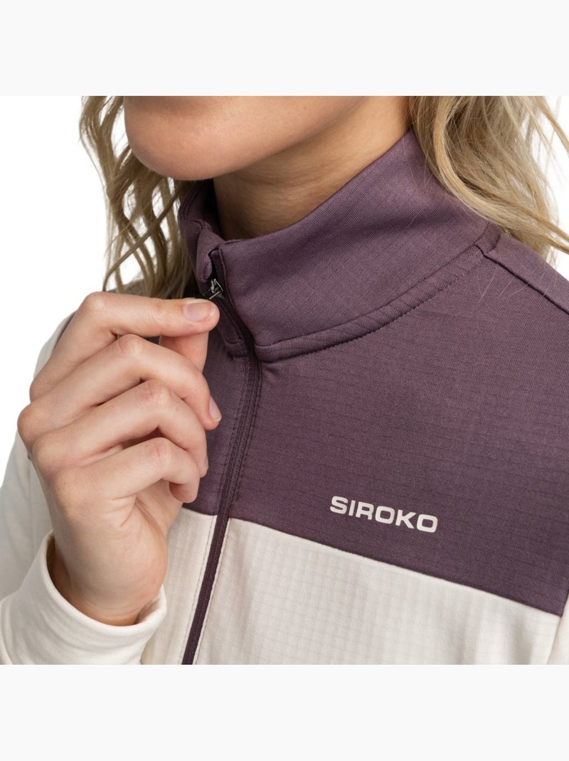 Pullover a mezza zip da bikepacking da donna ciclismo donna soulful sand Beige - Kiabi