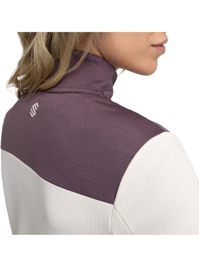 Pullover a mezza zip da bikepacking da donna ciclismo donna soulful sand Beige - Kiabi
