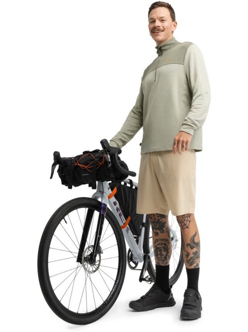 Pullover a mezza zip da bikepacking da uomo ciclismo uomo journey light - Kiabi