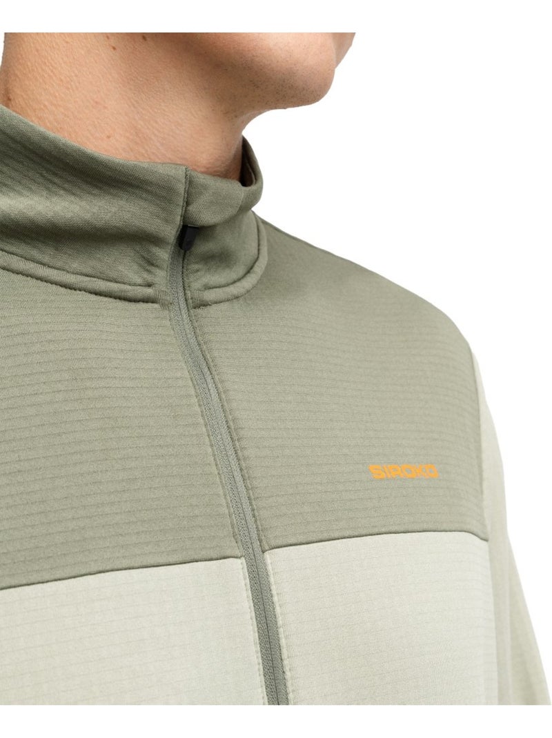 Pullover a mezza zip da bikepacking da uomo ciclismo uomo journey light Verde - Kiabi
