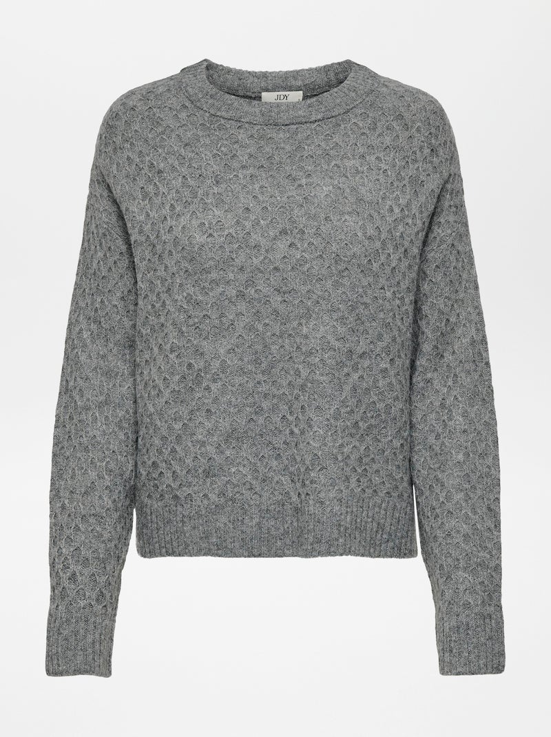 Pullover a nido d'ape 'JDY' GRIGIO - Kiabi