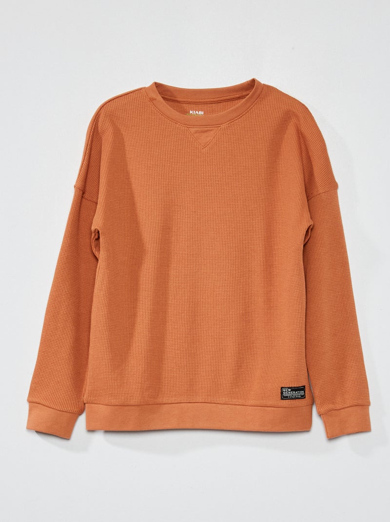 Pullover a nido d'ape NERO - Kiabi