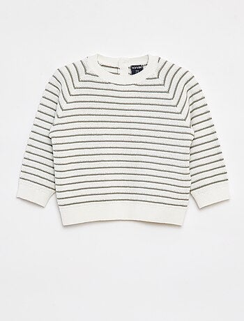 Pullover a righe con apertura con bottoni dietro