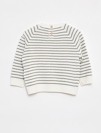 Pullover a righe con apertura con bottoni dietro