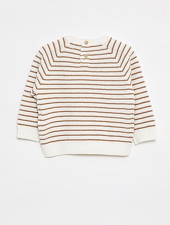Pullover a righe con apertura con bottoni dietro