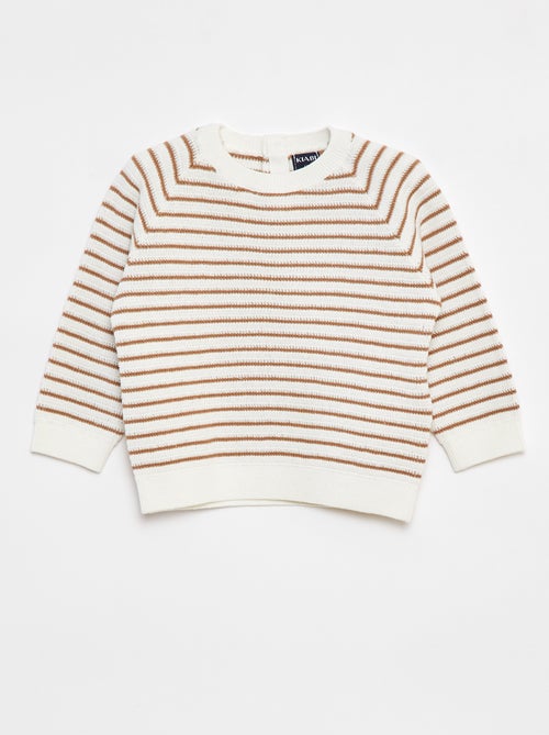 Pullover a righe con apertura con bottoni dietro - Kiabi