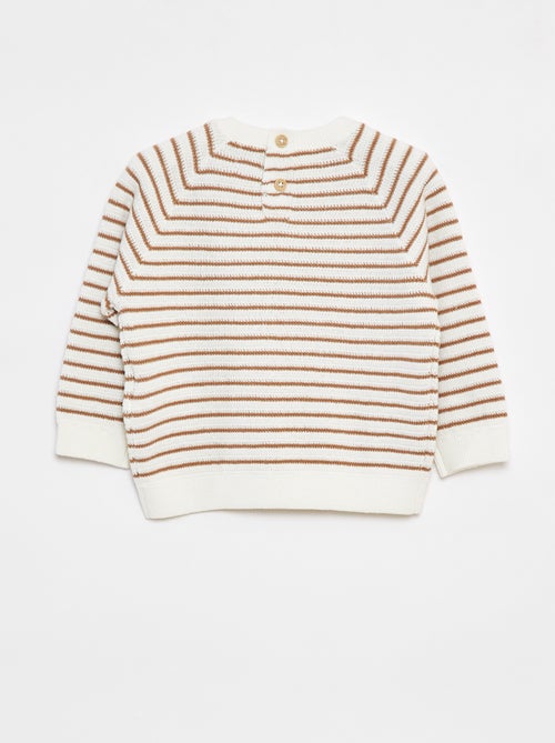 Pullover a righe con apertura con bottoni dietro - Kiabi