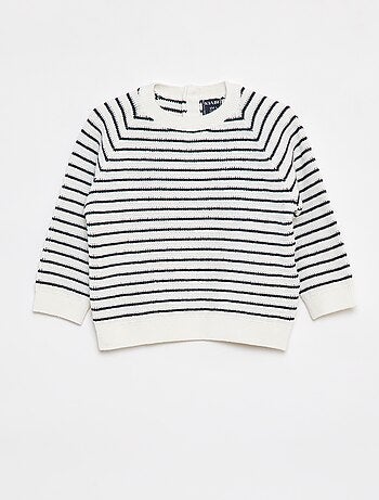 Pullover a righe con apertura con bottoni dietro
