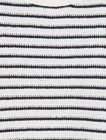 Pullover a righe con apertura con bottoni dietro