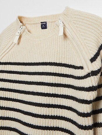 Pullover a righe con scollo tondo - So Easy