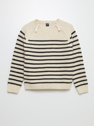 Pullover a righe con scollo tondo - So Easy