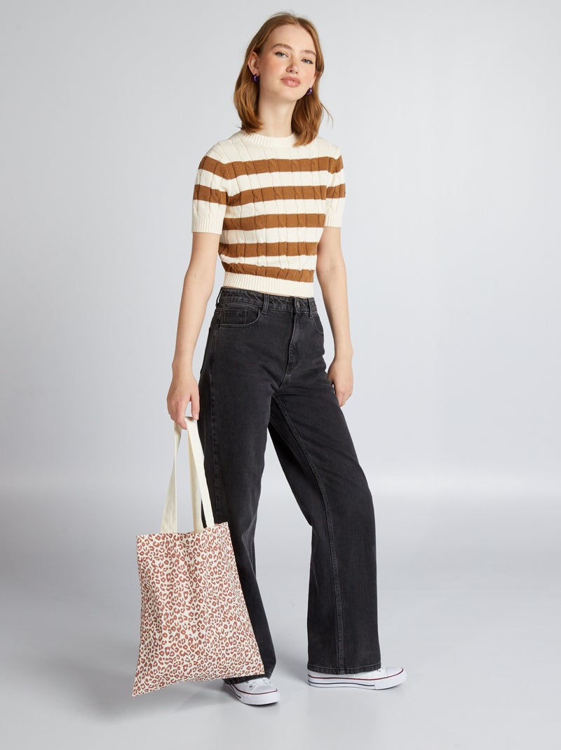 Pullover a righe cropped BEIGE - Kiabi