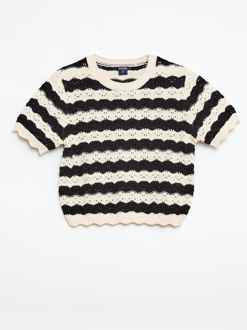 Pullover all'uncinetto a maniche corte - Kiabi