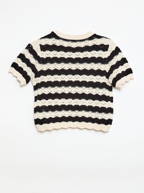 Pullover all'uncinetto a maniche corte - Kiabi