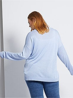 Taglie forti donna - Pullover basic maglina - Kiabi