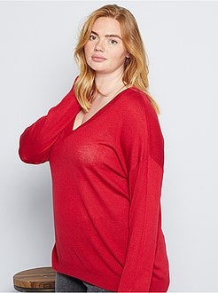 Taglie forti donna - Pullover basic maglina - Kiabi