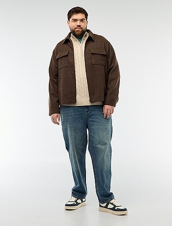 Pullover camionista con zip e trecce