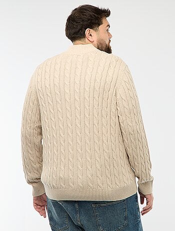 Pullover camionista con zip e trecce