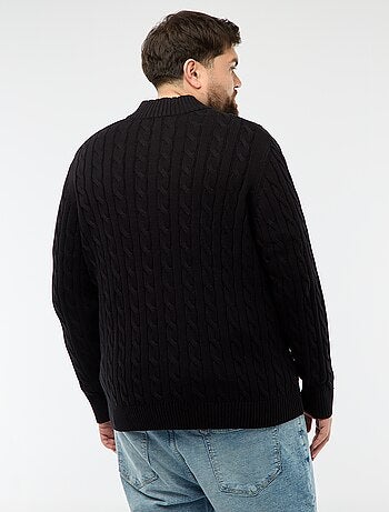 Pullover camionista con zip e trecce