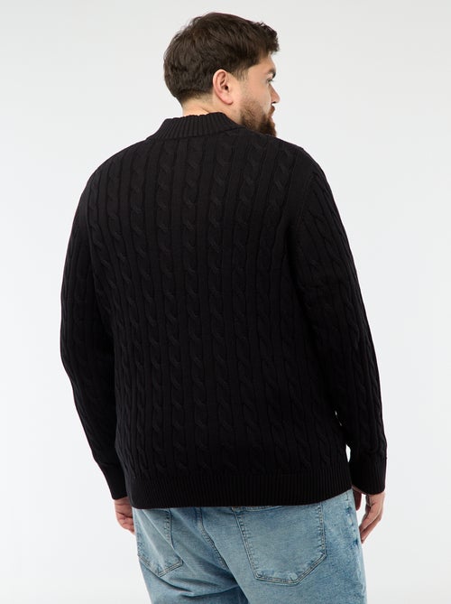 Pullover camionista con zip e trecce - Kiabi