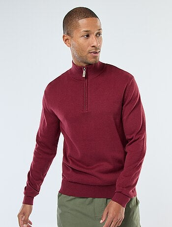 Pullover a collo alto con zip in maglia